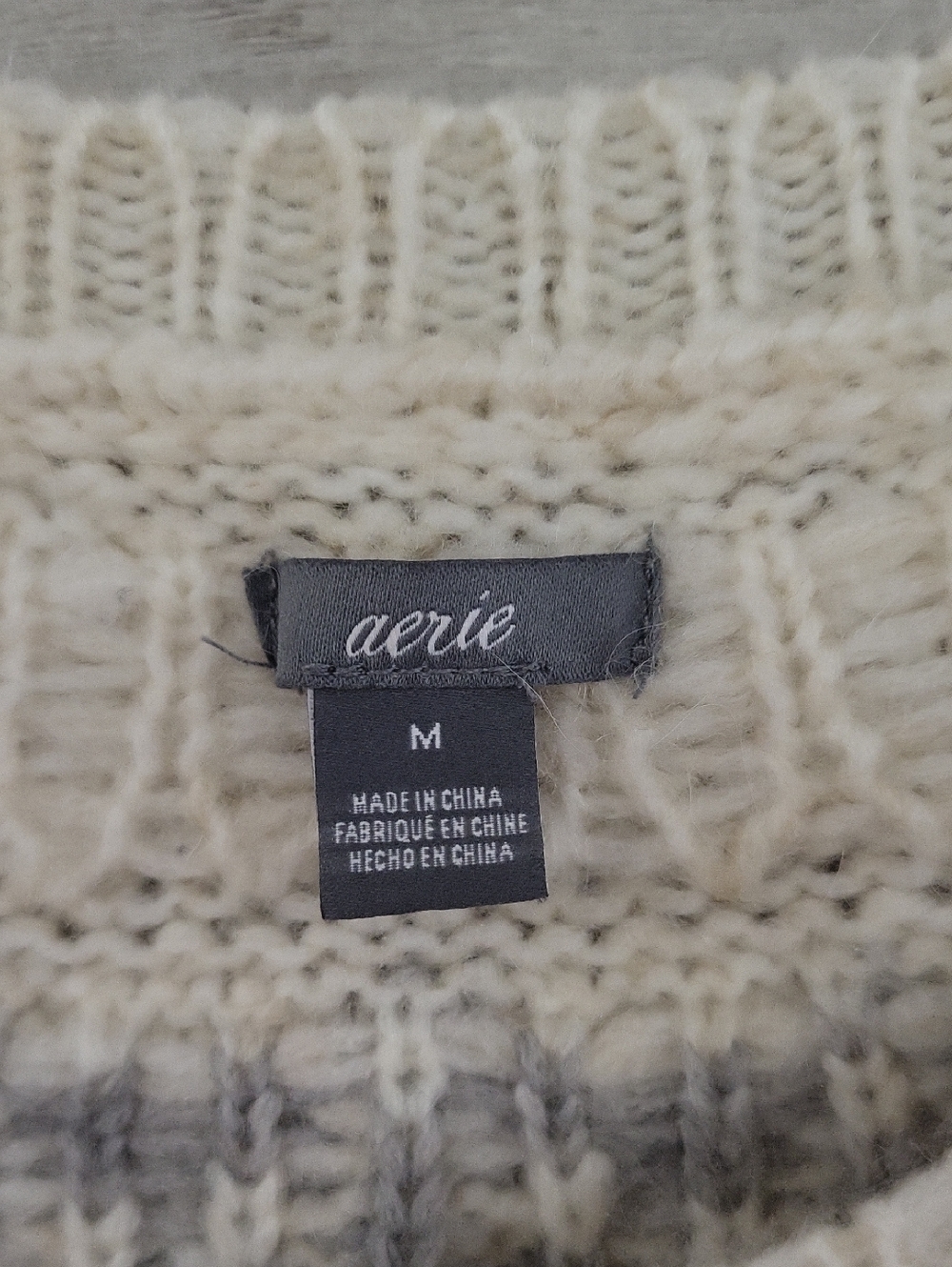 Aerie Wool Alpaca Blend Fair Isle Sweater Oversized Nordic Ski Soft‎ Womens M - Picture 2 of 8